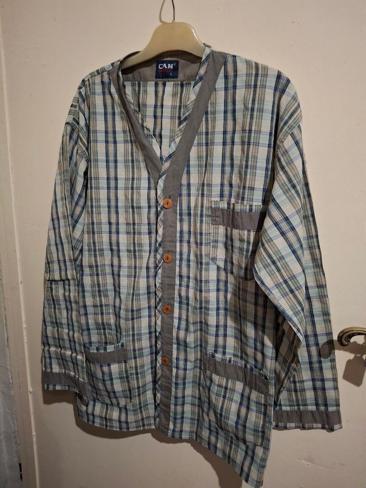 Gri Düğmeli Erkek pijama ustu - Görsel 4