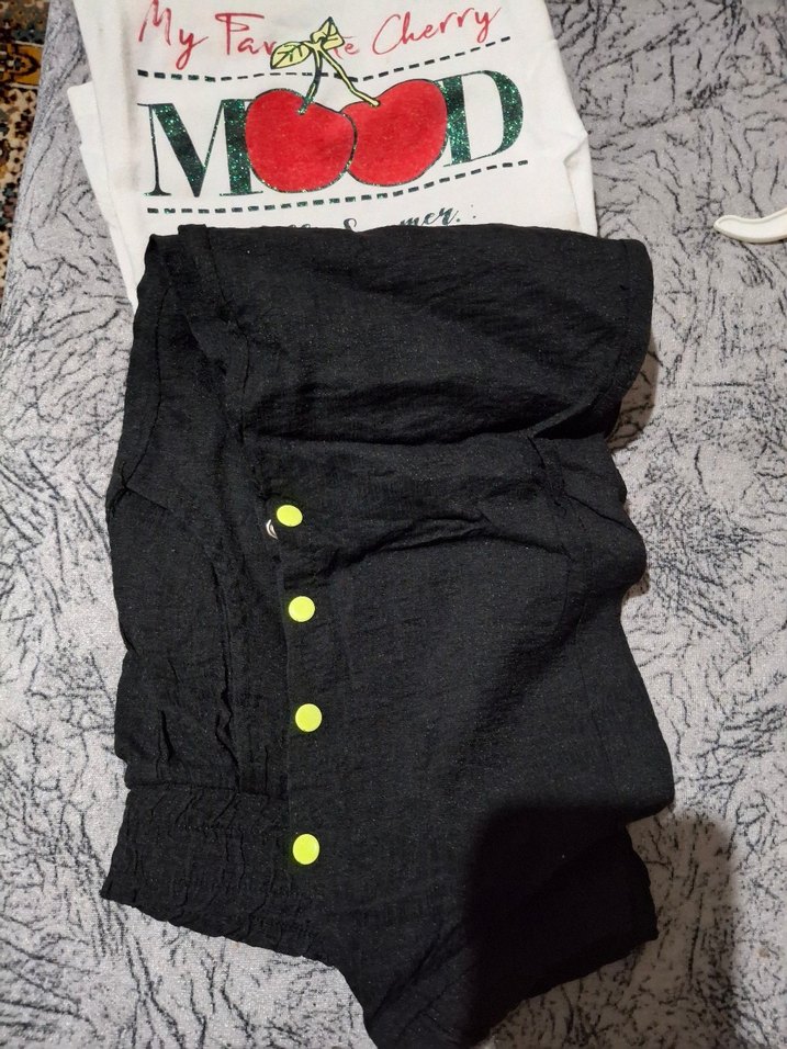 Kız Çocuk Beyaz Baskılı Kısa Kollu Tişört - Görsel 2