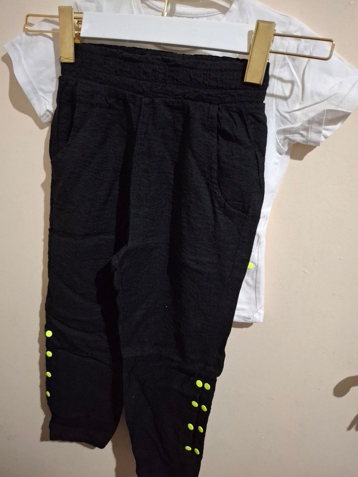 Kız Çocuk Beyaz Baskılı Kısa Kollu Tişört - Görsel 5