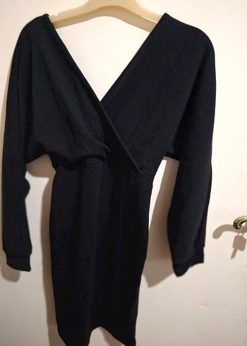 Siyah Uzun Kollu Parisian Stil Elbise - Görsel 5