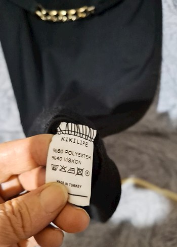 Siyah Uzun Kollu Parisian Stil Elbise - Görsel 3