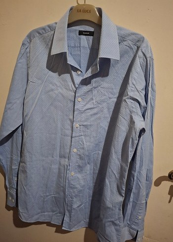 Laluce Mavi Keten Erkek Gömlek - Görsel 2