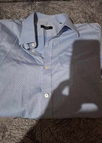 Laluce Mavi Keten Erkek Gömlek - Görsel 3