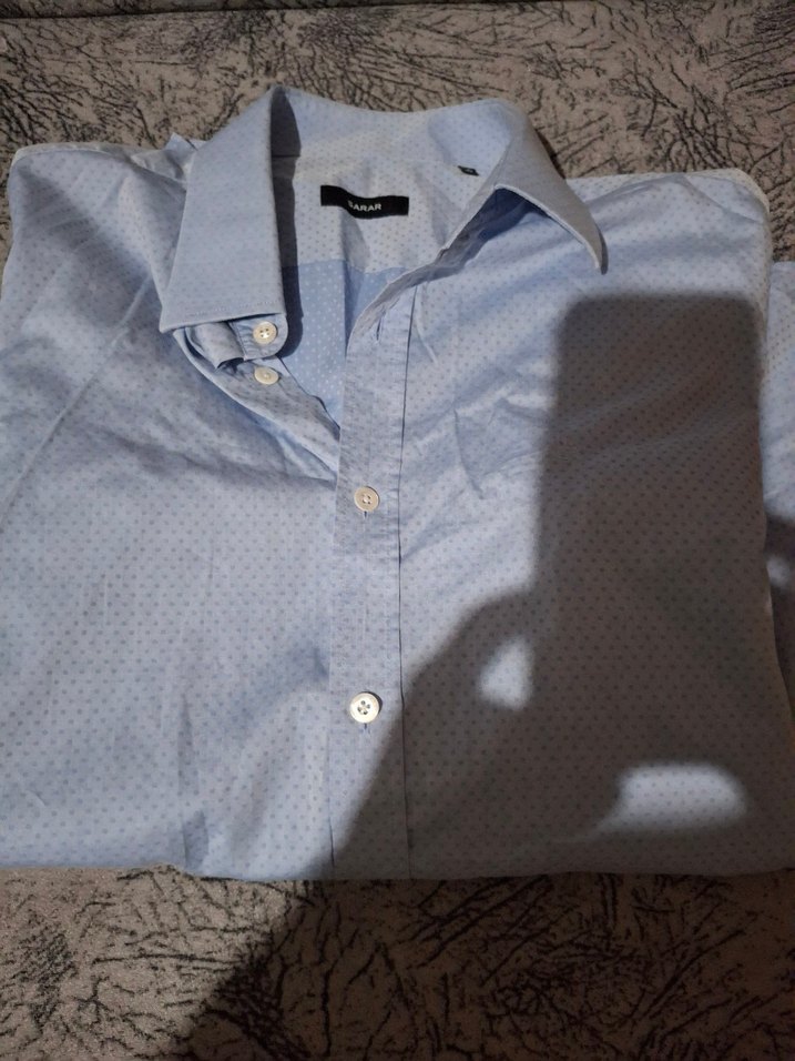 Laluce Mavi Keten Erkek Gömlek - Görsel 3