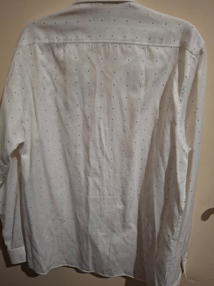 Beyaz Pamuklu Uzun Kollu Erkek Gömlek - Görsel 5
