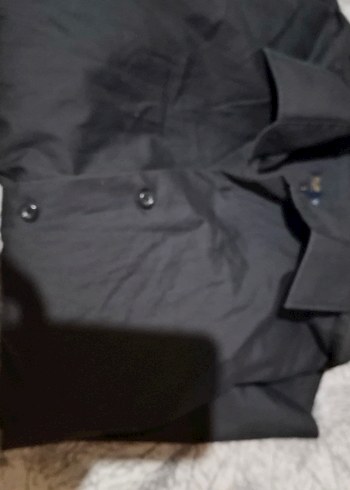 Düğmeli Siyah Erkek Keten Gömlek - Görsel 5