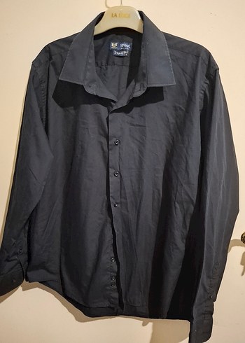 Düğmeli Siyah Erkek Keten Gömlek - Görsel 2