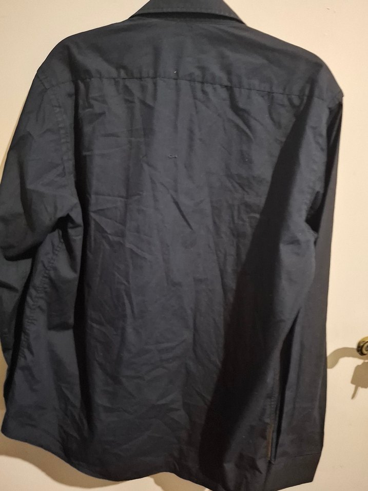 Düğmeli Siyah Erkek Keten Gömlek - Görsel 3