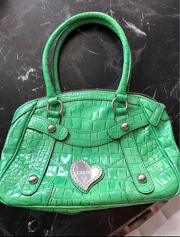 Guess Guess Deri Yeşil Çanta