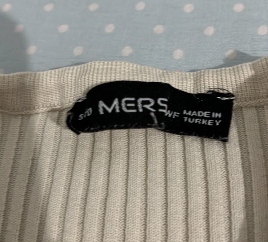 Bej Kadın Fitilli Uzun Kollu Triko Kazak - Görsel 2