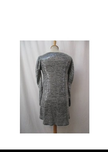 Uzun Kollu Gri Triko Elbise - Görsel 12