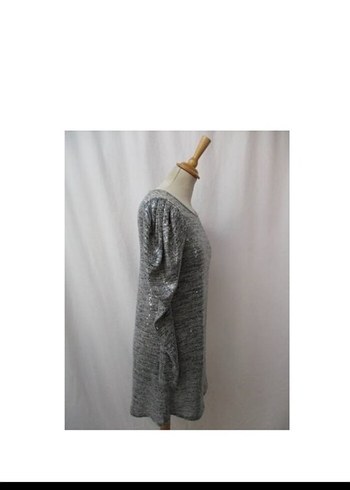 Uzun Kollu Gri Triko Elbise - Görsel 11