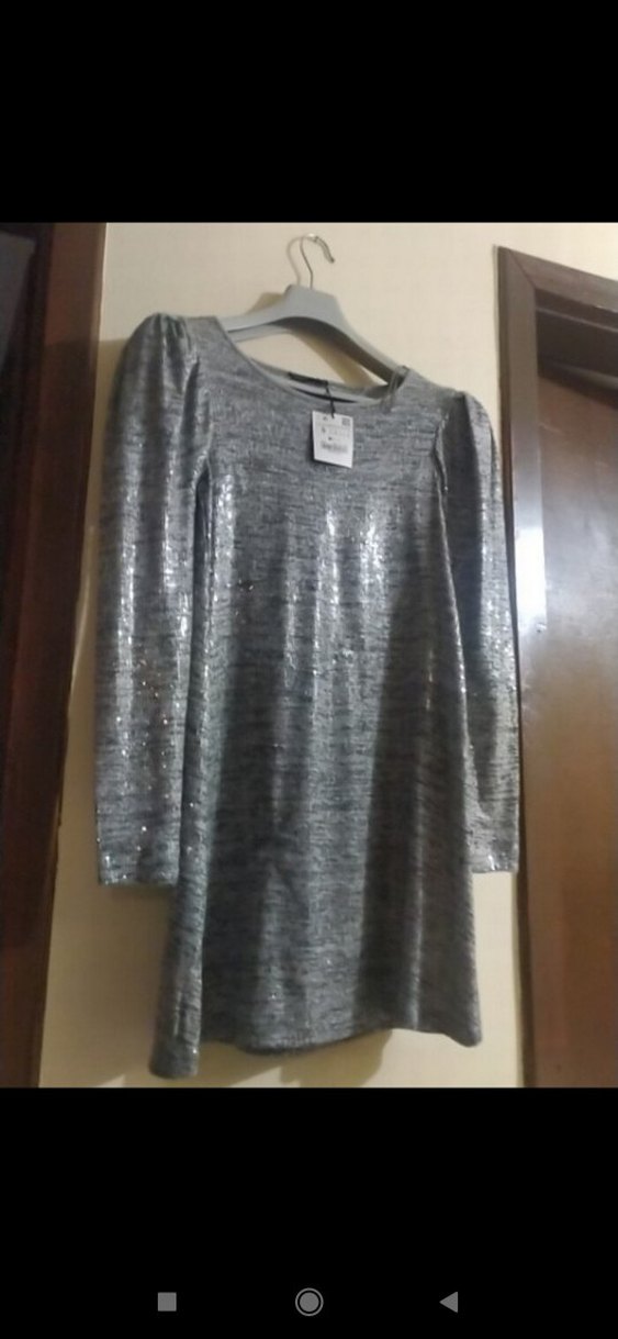 Uzun Kollu Gri Triko Elbise - Görsel 5