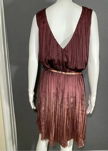 Bohem Bordo kisa Elbise - Görsel 12