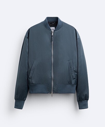 s Beden mavi Renk Zara Teknik Bomber Ceket