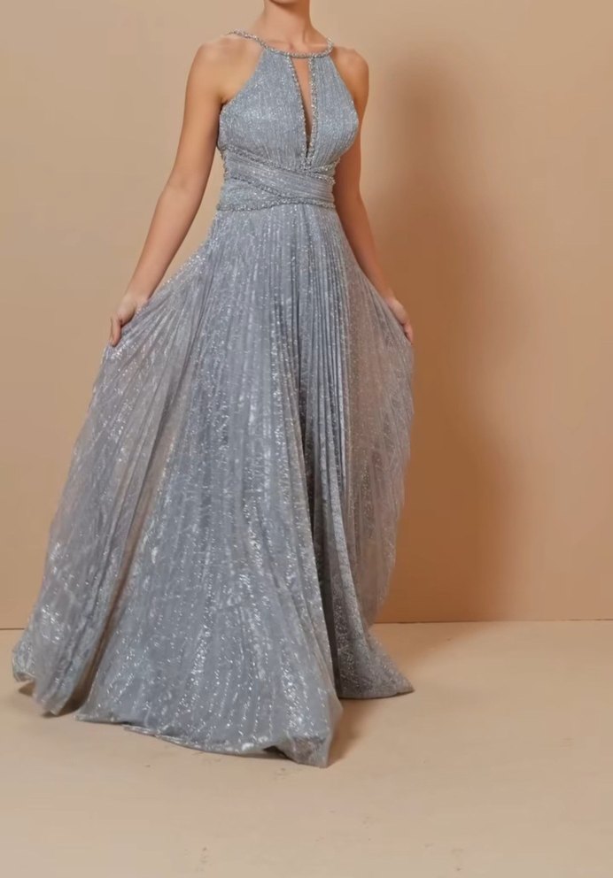 HARTEL YAKA PİLİSELİ TAŞ DETAYLI ABİYE - Görsel 4