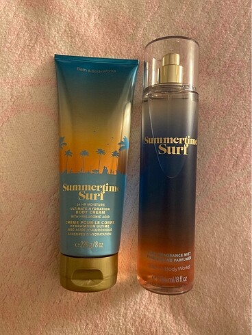 bath and body works summertime suri body mist ve body lotion