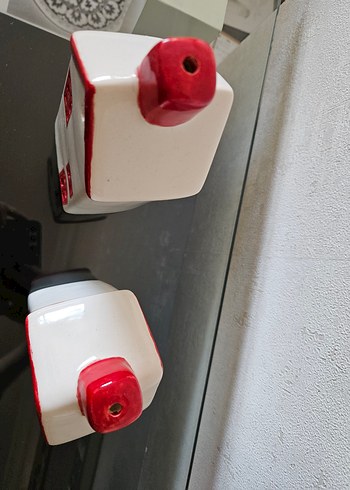 Kırmızı Çatılı Beyaz Ev Biblo Seti - Görsel 4