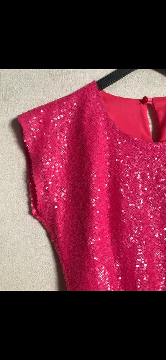 Pembe Payetli Kız elbise - Görsel 2