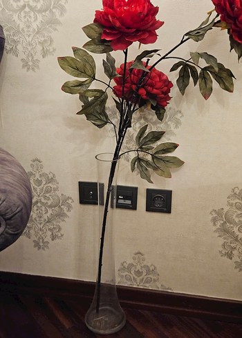 Koyu Kırmızı Yapay Çiçek - Görsel 7