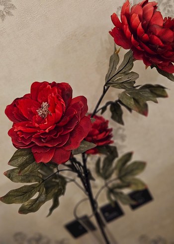 Koyu Kırmızı Yapay Çiçek - Görsel 5