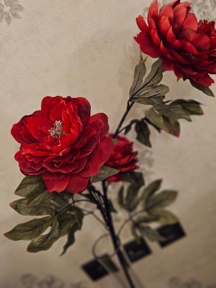 Koyu Kırmızı Yapay Çiçek - Görsel 5