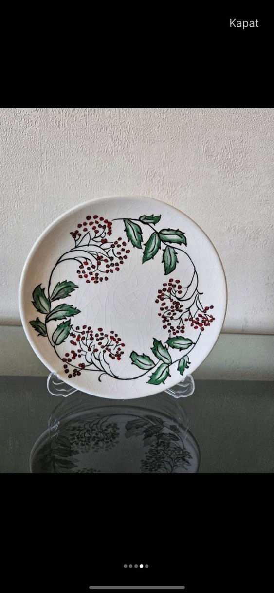 Beyaz mimoza Desenli Seramik Tabak - Görsel 4