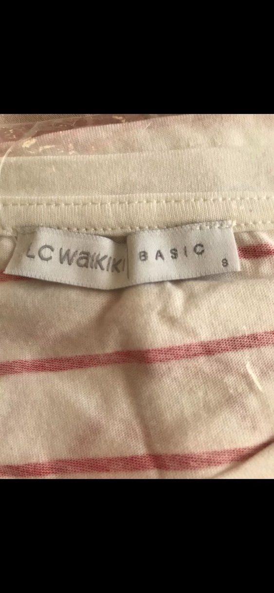 Kırmızı Çizgili Beyaz Kadın Tişört - Görsel 2