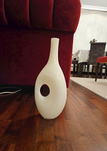 paşabahçe Beyaz Seramik Delikli Vazo - Görsel 3