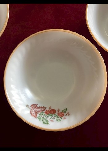 Çiçek Desenli Beyaz Porselen Kase Seti - Görsel 2