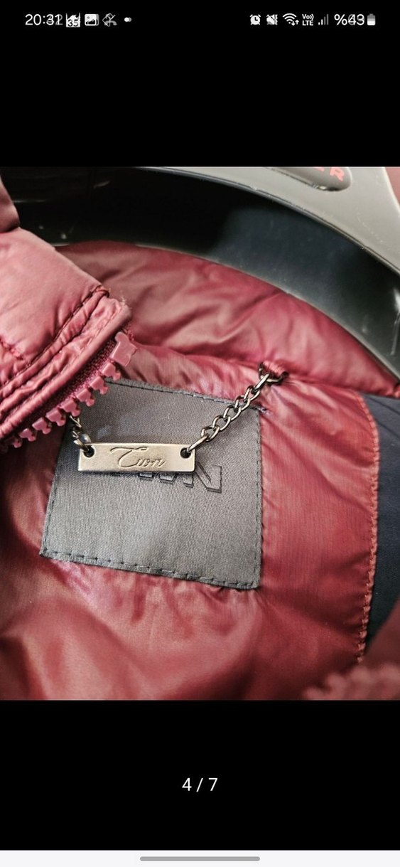 Bordo Fermuarlı erkek Midi Ceket - Görsel 3