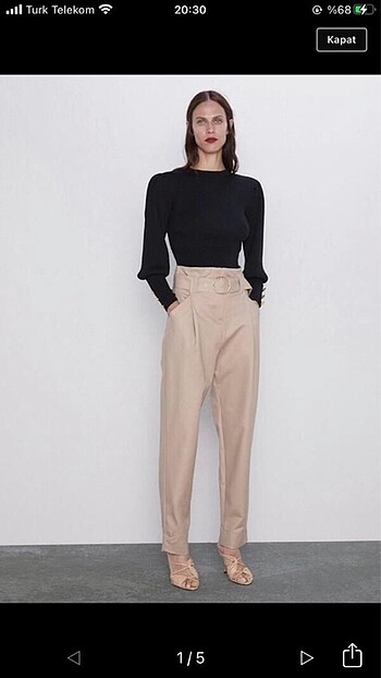 Zara kemerli pantolon