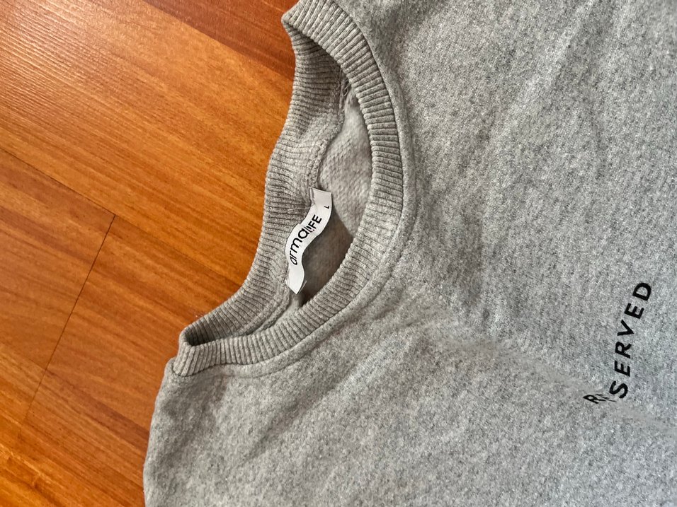 Gri Kadın Uzun Kollu Basic Sweatshirt - Görsel 2