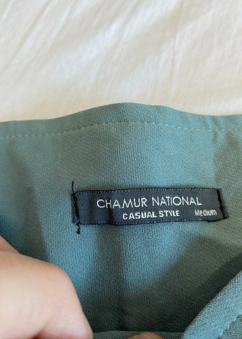 Kadın Yeşil Kemerli Midi Kumaş Pantolon - Görsel 6