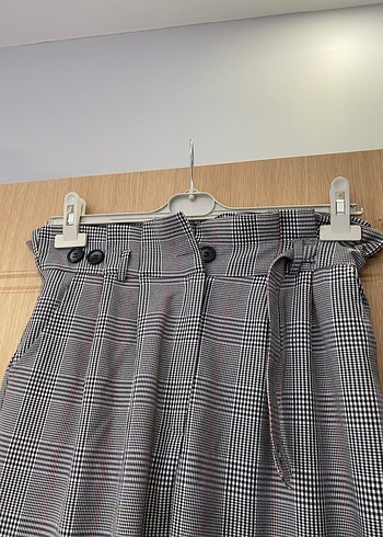 Gri Midi Kumaş Kadın Pantolon - Görsel 5