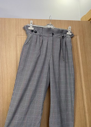 Gri Midi Kumaş Kadın Pantolon - Görsel 3