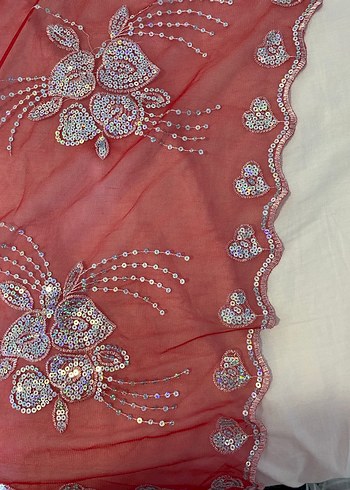 Kırmızı Desenli Kadın Fular - Görsel 5