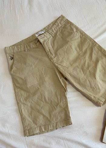 Düğmeli Bej  Keten Pantolon - Görsel 2