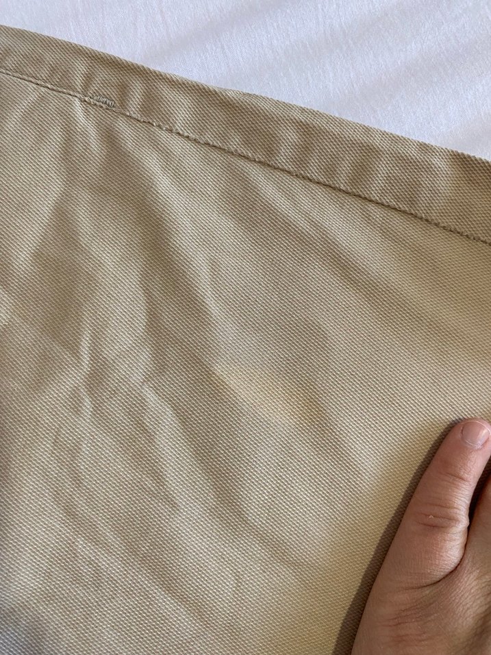 Düğmeli Bej  Keten Pantolon - Görsel 3