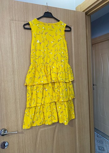 Sarı Renkli Kolsuz Kız Çocuk Elbisesi - Görsel 4