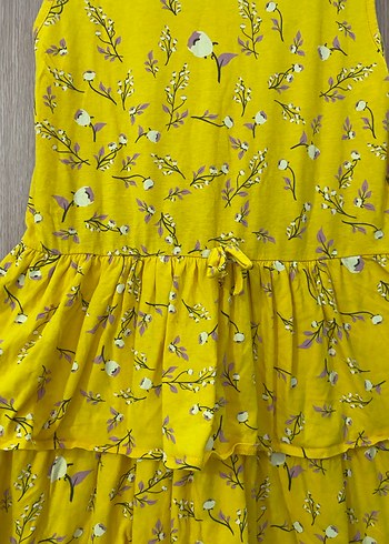 Sarı Renkli Kolsuz Kız Çocuk Elbisesi - Görsel 6