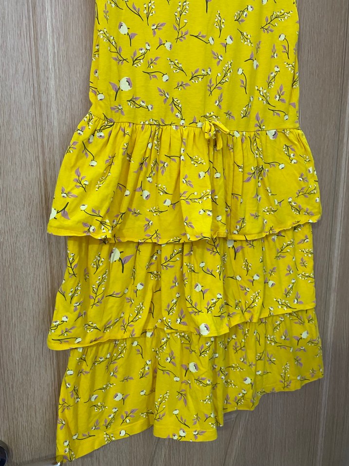 Sarı Renkli Kolsuz Kız Çocuk Elbisesi - Görsel 2