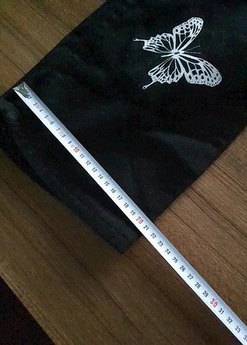 Kelebek Baskılı Siyah Bol Kesim Kadın Kot Pantolon - Görsel 7