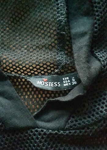 Siyah Kısa Kollu Kapüşonlu Kadın Tişört - Görsel 2