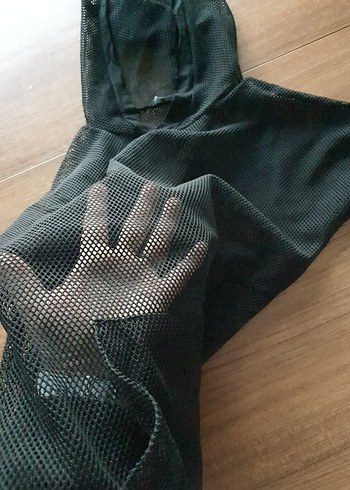 Siyah Kısa Kollu Kapüşonlu Kadın Tişört - Görsel 3