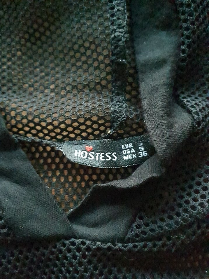 Siyah Kısa Kollu Kapüşonlu Kadın Tişört - Görsel 2