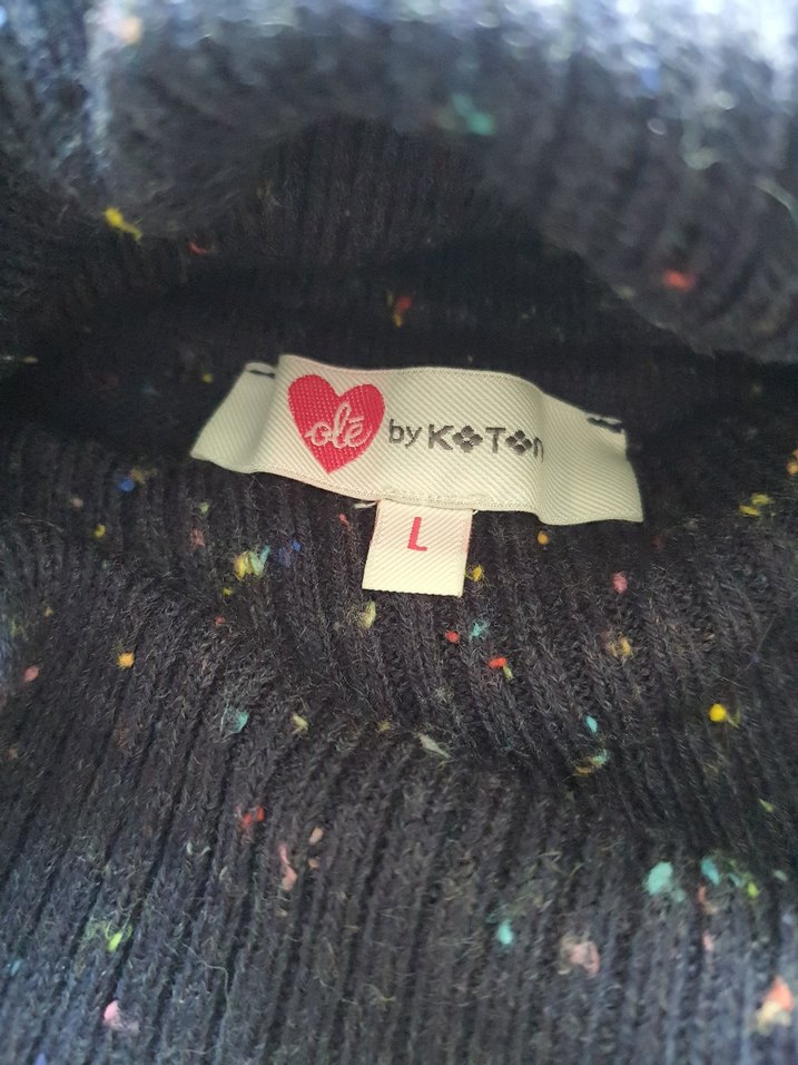 Bohem Tarz lacivert Yün Kadın Boğazli panço - Görsel 2