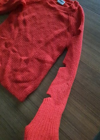 Kırmızı Triko çocuk Kazak - Görsel 6