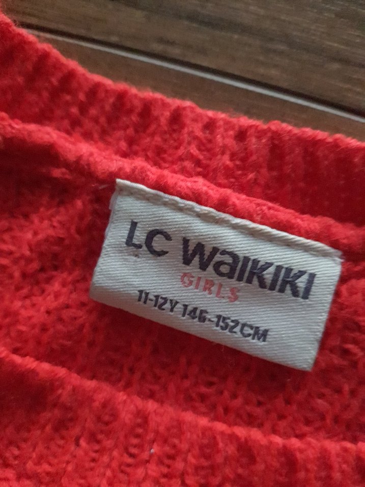 Kırmızı Triko çocuk Kazak - Görsel 3