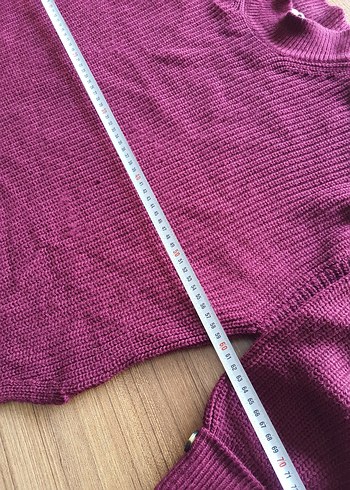 Bordo Kadın Örgü Basic Kazak - Görsel 4